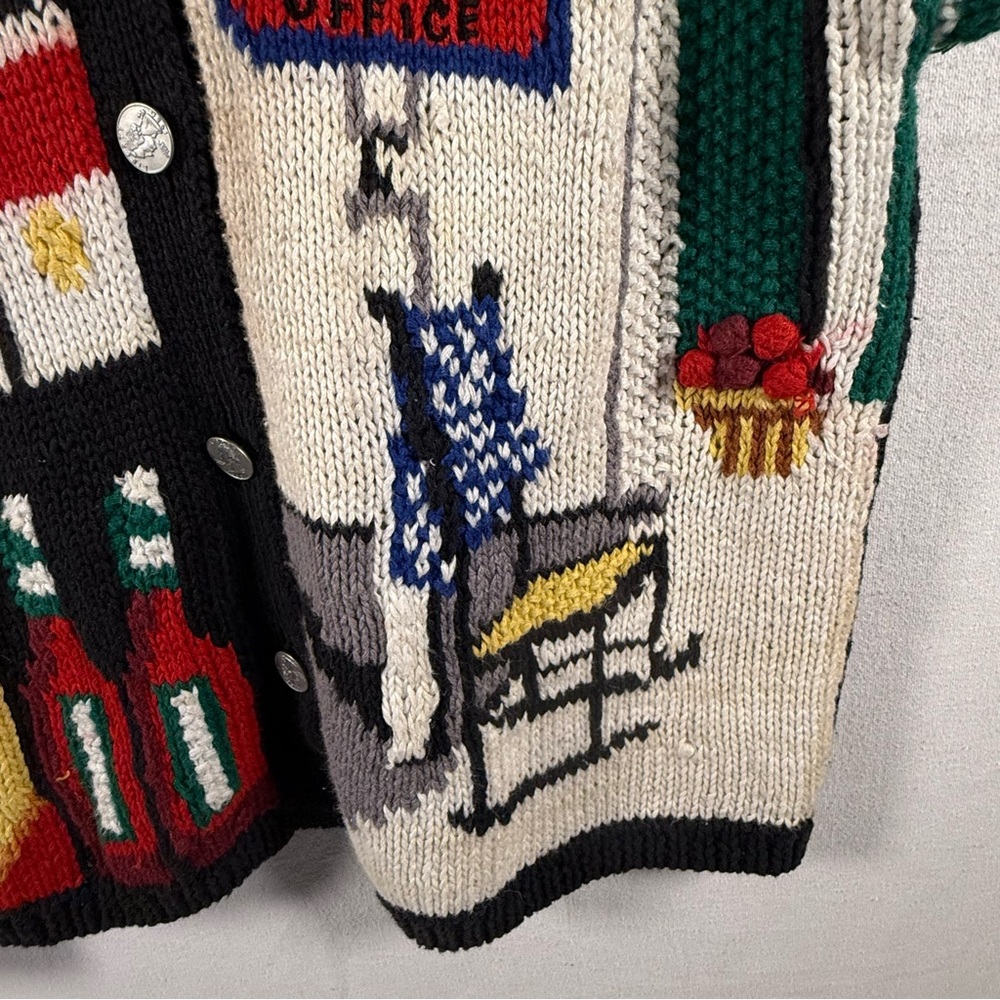 VTG 1990 The Eagle’s Eye General Store Groceries Cola Women’s Cardigan Size L - Picture 9 of 12